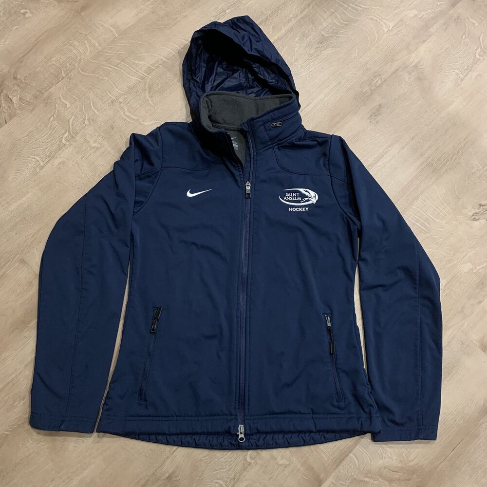 Nike Saint Anselm College Hawks Hockey Jacket Women's Small S Navy Blue Hooded